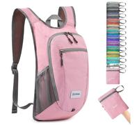 G4Free Small Foldable Backpack 10/15L Lightweight Foldable Outdoor Travel Backpack Shoulder Bag, Pink tiles, 10Liters