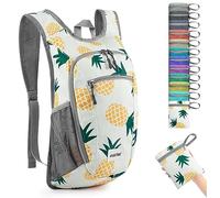 G4Free Small Foldable Backpack 10/15L Lightweight Foldable Outdoor Travel Backpack Shoulder Bag, Yellow pineapple., 10Liters, Classic