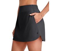 G4Free Tennis Skirt Skort Women's A-Line Golf Mini Skirts Elastic Athletic High Waisted Soft Casual with Shorts 4 Pockets(Black,M)