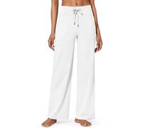 G4Free Wide Leg Joggers for Women UK Yoga Pants Trousers Sweatpants Tracksuit Bottoms with Pockets Stretch Lounge Jogging Ladies Elasticated Work(Tall,White,M)