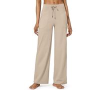 G4Free Wide Leg Joggers for Women UK Yoga Pants Trousers Sweatpants Tracksuit Bottoms with Pockets Stretch Lounge Jogging Ladies Elasticated Work(Regular,Khaki,L)