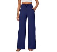 G4Free Wide Leg Joggers Tracksuit Bottoms Women UK Yoga Pants Sweatpants Petite Trousers Short Leg with Pockets Stretch Lounge Jogging Ladies Elasticated Work(Royal Blue,S)