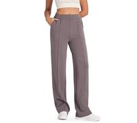 G4Free Women Wide Leg Joggers Straight Tracksuit Bottoms Baggy Jogging Smoofit Modal Soft Trousers Sports Elastic Pants with Pockets for Casual/Gym/Running,Taupe,L