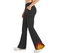 G4Free Women's Fleece Lined Trousers Thermal Leggings Women High Waisted Flared