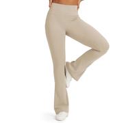 G4Free Women's Leggings Mini Flare Yoga Pants High Waisted Flare BareFeel Sport Leggings Tummy Control Petite/Regular/Tall for Casual Work