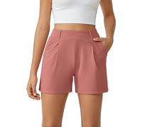 G4Free Womens Shorts with Pockets Ladies Bermuda Shorts Dressy Summer Work Tailored Shorts(Cameo, L)