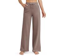 G4Free Women's Yoga Pants Wide Leg Joggers for Women UK Loose Straight Leg Casual Sweatpants Drawstring Trousers Lounge Pants with Pockets Petite(Taupe,L)