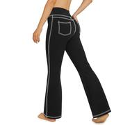 G4Free Yoga Pants for Women Denim Style High Waist Flared Leggings Stretch Trousers with 4 Pockets Petite/Regular/Tall