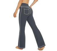 G4Free Yoga Pants for Women Denim Style High Waist Flared Leggings Stretch Trousers with 4 Pockets Petite/Regular/Tall