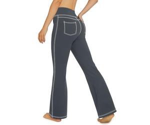 G4Free Yoga Pants for Women Denim Style High Waist Flared Leggings Stretch Trousers with 4 Pockets Petite/Regular/Tall