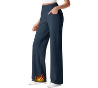 G4Free Yoga Pants for Women Fleece Lined Trousers Thermal Wide Leg Joggers with Pockets High Waisted Sweatpants for Work Casual Winter Petite/Regular/Tall