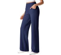 G4Free Yoga Pants for Women Fleece Lined Trousers Thermal Wide Leg Joggers with Pockets High Waisted Sweatpants for Work Casual Winter Petite/Regular/Tall