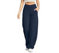 G4Free Yoga Pants for Women Wide Leg Trousers Crossover High Waist with Pockets Petite/Regular/Tall Loose Stretch Casual Lounge Pants