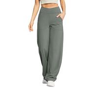 G4Free Yoga Pants for Women Wide Leg Trousers Crossover High Waist with Pockets Petite/Regular/Tall Loose Stretch Casual Lounge Pants