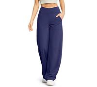 G4Free Yoga Pants for Women Wide Leg Trousers Crossover High Waist with Pockets Petite/Regular/Tall Loose Stretch Casual Lounge Pants
