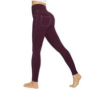 G4Free Yoga Pants for Women with Pockets High Waisted Leggings Jean Jeggings Butt Lifting Tummy Control Running Legging for Workout Business Casual Work