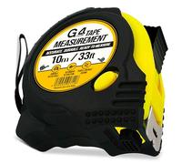 G4GADGET 10 Meter Tape Measure - Heavy Duty Retractable Griplock Design, 3 Lock Buttons, 25mm Wide Blade, Metric & Imperial Units, Shockproof Rubber Case, Pro Measuring Tool (Black Yellow)