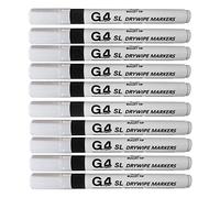 G4GADGET 10 x 50 Original Pack of Non-Toxic Ink Black Colour Whiteboard Dry Wipe Marker Pens Bullet Tip