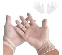 G4GADGET 100 Large Clear Vinyl Powder Free Examination Gloves Latex Free Gloves