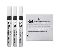 G4GADGET 100 x 50 Original Pack of Non-Toxic Ink Black Colour Whiteboard Dry Wipe Marker Pens Bullet Tip