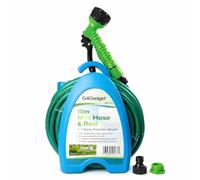 G4GADGET 10m Mini Garden Hose Pipe Reel with 7-Function Spray Gun Nozzle - Compact Lightweight Hosepipe with Quick Connect Fittings, Water Hose for Small Gardens, Balcony, Patio & Outdoor Cleaning