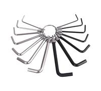 G4GADGET 14PCS Hex Key Allen Key Set on Metal Ring - Metric (1.5mm, 2mm, 2.5mm, 3mm, 4mm, 5mm, 6mm) & Imperial (1/16”, 5/64”, 3/32”, 1/8”, 5/32”, 3/16”, 7/32”) - Durable Steel Wrench Tool Set