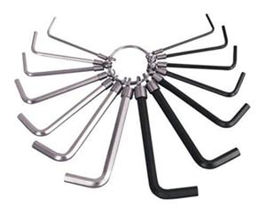 G4GADGET 14PCS Hex Key Allen Key Set on Metal Ring - Metric (1.5mm, 2mm, 2.5mm, 3mm, 4mm, 5mm, 6mm) & Imperial (1/16”, 5/64”, 3/32”, 1/8”, 5/32”, 3/16”, 7/32”) - Durable Steel Wrench Tool Set