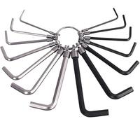 G4Gadget 14Pcs Hex Key Allen Key Set On Metal Ring Metric And Imperial Sizes Durable Steel Wrench Tool Set For Furniture Assembly Bike Repa