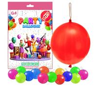 G4GADGET 15x Punch Balloons for Kids - Colourful Party Bag Fillers - 12" Latex Balloons with Strong Elastic Bands - Great for Birthdays, Carnivals, School Events & More