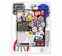 G4GADGET 16PC Watch Repair Tool Kit - Watch Battery Replacement Kit, Back Cover Opener, Strap Link Pin Remover, Watch Case Opener, Spring Bar Tool, Watch Repair Kit