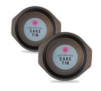 G4GADGET 2Pack X 8 Inch Steel Cake Tin Round Mould Non-Stick Baking Pan Bakeware Sponge