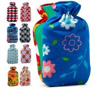 G4GADGET 2 Pack Hot Water Bottle with Soft Fleece Cover 1.8L Large Hot Water Bottles UK | Leakproof Rubber Hot Water Bag for Pain Relief, Cramps, Bed Warmer & Muscle Soreness