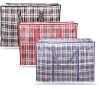 G4GADGET 2 Pack Laundry Shopping Bags with Zips - Reusable Storage Bags for Moving, Clothes, and Bedding - Durable Large Bags with Handles for Laundry, Travel, and More (2, 60cm x 60cm x 15cm)