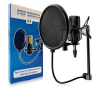 G4GADGET 2 Pack Microphone Pop Filter - Dual Layer Mic Shield for Blue Yeti & All Mics, 360° Flexible Gooseneck, Universal Mic Pop Filter with Sturdy Clip