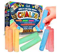 G4GADGET 20 Jumbo Chalks for Kids - Giant Chunky Outdoor Pavement Chalk - Washable Colourful Playground Sidewalk Chalks - Garden Summer Toys for Children Aged 3+