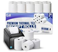 G4GADGET 20 Pack 80 x 80 mm Thermal Paper Till Rolls - BPA Free Receipt Paper for POS, EPOS Printers, Cash Register & Credit Card Machines | Premium Thermal Paper Rolls