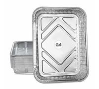 G4GADGET 20 Pack Large Aluminium Foil Trays (32x22x3 cm) - Tin Foil Containers for Cooking, Baking, Roasting, BBQ, Freezing, and Party Use