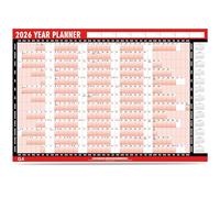 G4GADGET 2026 A1 Wall Planner - Extra Large Year Calendar (85cm x 58cm), Laminated & Unmounted with Stickers and Dry Wipe Pen - Yearly Wall Chart for Home, Office, School & Business Use