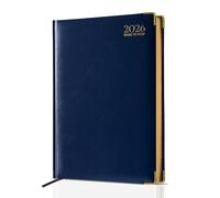 G4GADGET 2026 A4 Diary Week to View - Blue | Weekly Planner with UK Holidays & Global Info | Hardback Academic Diary for Students, Teachers & Office Use | Organizer with Notes & Contacts
