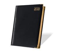 G4GADGET 2026 A5 Diary Day a Page - Black | Compact Daily Planner with UK Holidays & International Info | Hardback Personal Organizer for Students, Teachers & Office Use | Notes & Contacts