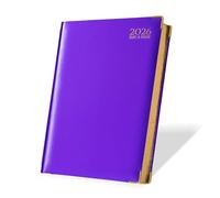 G4GADGET 2026 A5 Diary Day a Page - Purple | Compact Daily Planner with UK Holidays & Global Info | Stylish Hardback Organizer for Students, Teachers & Professionals with Notes & Contacts