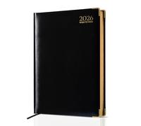 G4GADGET 2026 A5 Diary Week to View - Black | Compact Weekly Planner with UK Holidays & Global Info | Hardback Organizer for Teachers, Students & Office Use | A5 Week on Two Pages Diary