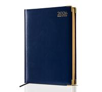 G4GADGET 2026 A5 Diary Week to View - Blue | Compact Weekly Planner with UK Holidays & Global Info | Hardback Organizer for Students, Teachers & Office Use | A5 Week on Two Pages Diary