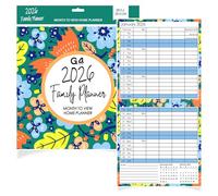 G4GADGET 2026 Family Planner - Month to View Home Wall Calendar with Columns, Notes & To-Do Section | Floral Design Spiral Bound Organiser for Families, Students & Busy Homes (28.5 x 28.5 cm)