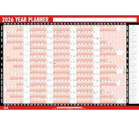 G4GADGET 2026 Year Planner Wall Planner Calendar A1 - Large 85cm x 58cm Laminated Wall Calendar, Unmounted with Stickers and Dry Wipe Pen, Ideal for Office, Home, School & Business Planning