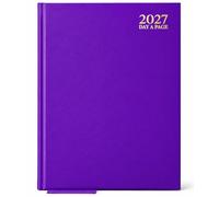 G4GADGET 2027 Diary A4 Page a Day Daily Planner Diary 2027 Purple Hardback Desk Diary