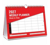 G4GADGET 2027 Week to View 5 Person Weekly Planner - Spiral Bound Wall & Desk Calendar Family Organiser with UK Holidays - A4 Hanging Planner for Home, School & Office