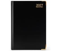 G4GADGET 2027 Weekly Planner A4 Week to View Diary Black with Gilt Edges