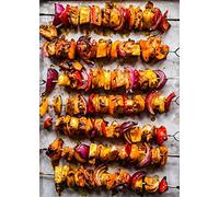 24 Metal BBQ Skewers BBQ Food Meat Kebab Skewers Grill Meat Cooking Steel Sticks Barbecue