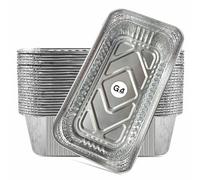 G4GADGET 25 Pack Aluminium Foil Trays, Heavy-Duty Food Containers for Baking, Roasting, Cooking, and Meal Storage, Recyclable and Durable Trays (250x132x70mm)
